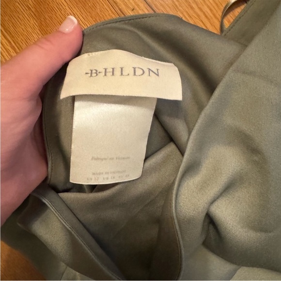 Anthropologie BHLDN Dylan One-Shoulder Satin Side-Slit Gown - Picture 10 of 16